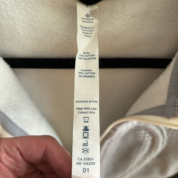 Lululemon Scuba Hoodie Glen Check Polar Cream Silver Slate Size 4 - Picture 8 of 8